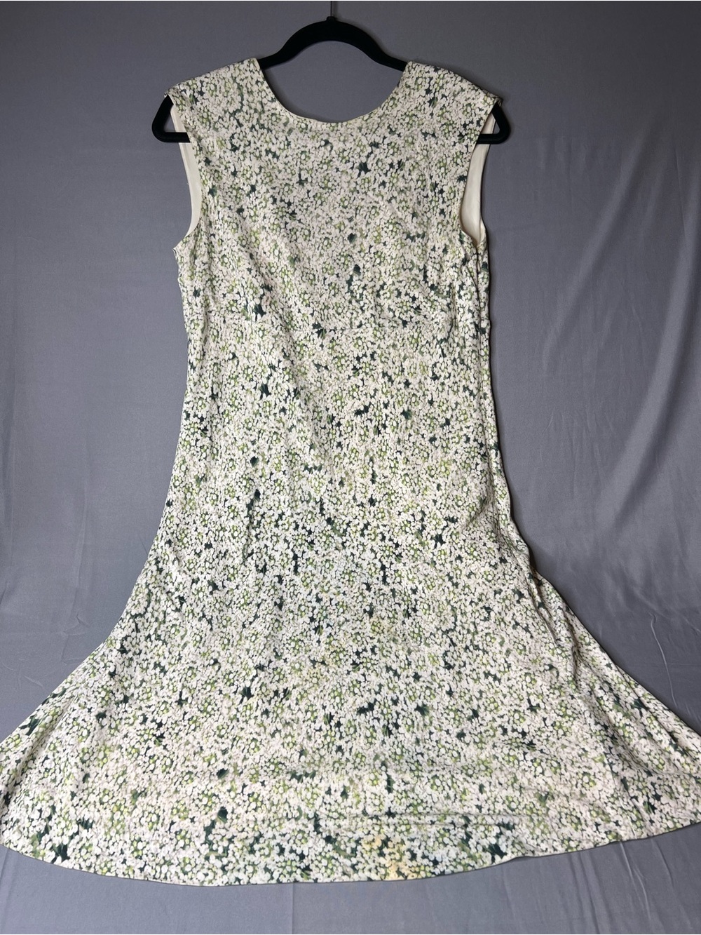 Tory Burch Green Floral Sleeveless Midi Dress V-Back Size M